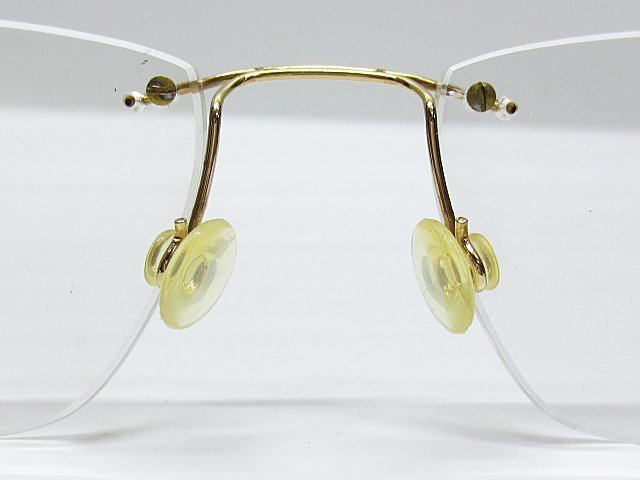∞ RODENSTOCK ローデンストック 眼鏡 メガネフレーム R2304 54[]18-145 リムレス ゴールド&ボルドー 展示品 □H8の画像8