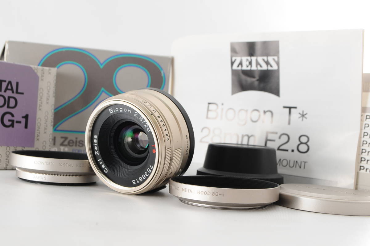 ★新品級★ CONTAX CARL ZEISS BIOGON 28mm F 2.8 T Gマウント 付属品満載 ★清潔感溢れる綺麗な外観! 透き通る光学! 動作確認済! 完動品！