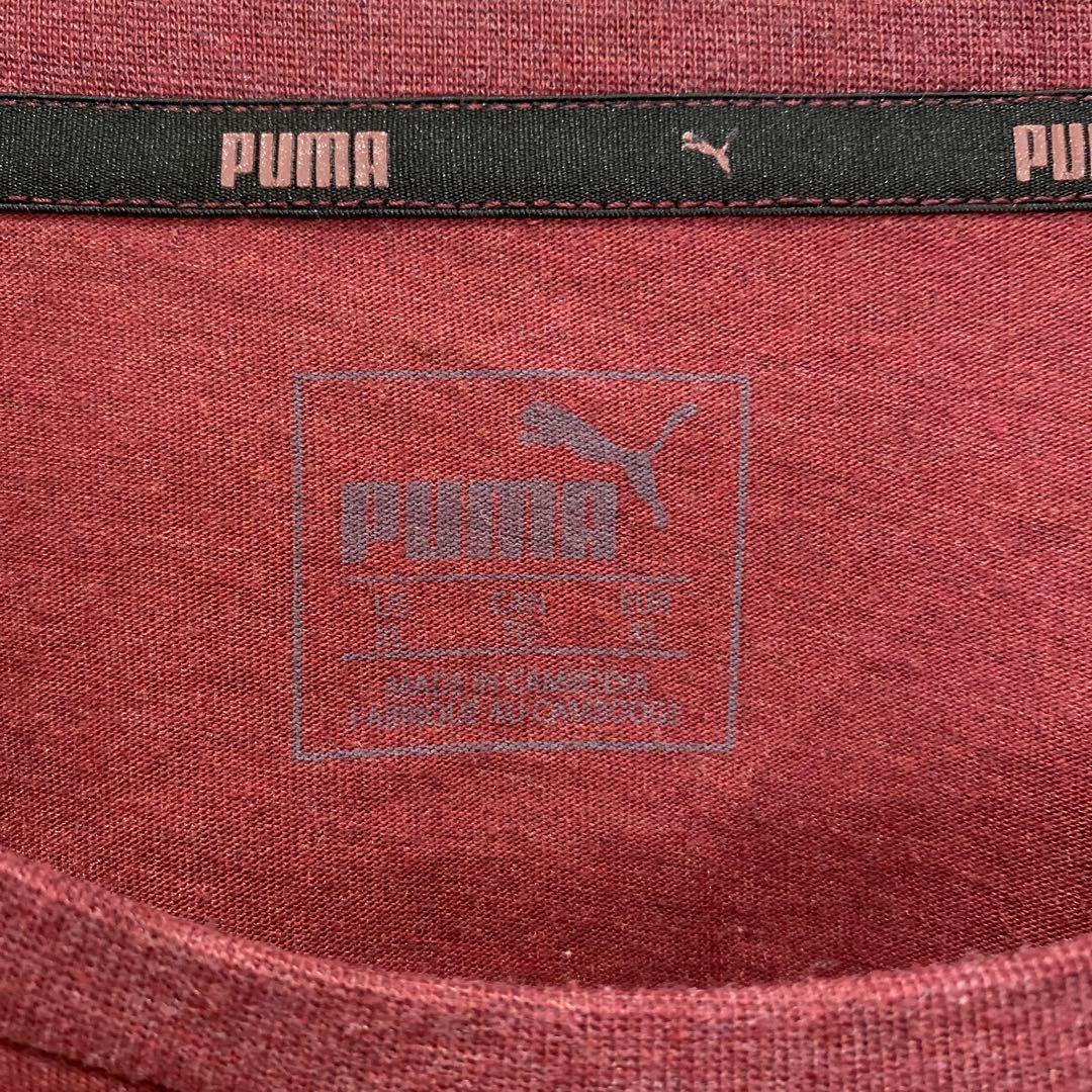 PUMA プーマ 刺繍ロゴ 半袖 Tシャツ XL オーバーサイズ エンジ