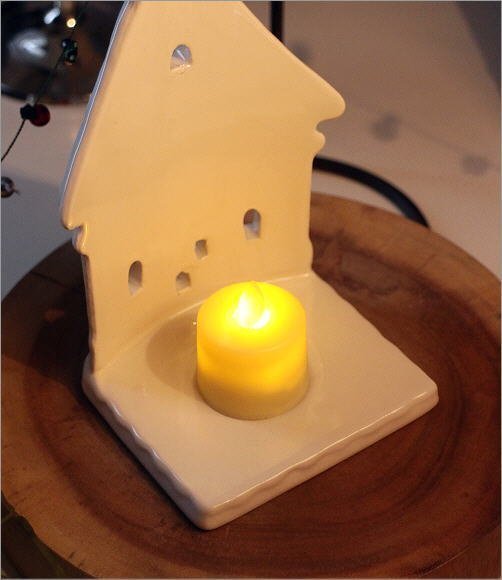 クリスマス Xmas キャンドルホルダー LEDキャンドル付き LEDキャンドル付き キャンディーハウス ワイド 送料無料(一部地域除く) hal8451_画像5