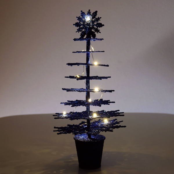 クリスマスツリー オブジェ LED ライト 置物 置き物 クリスマス 雑貨 飾り LEDレイヤーツリーブルー 送料無料(一部地域除く) hal1492_画像1