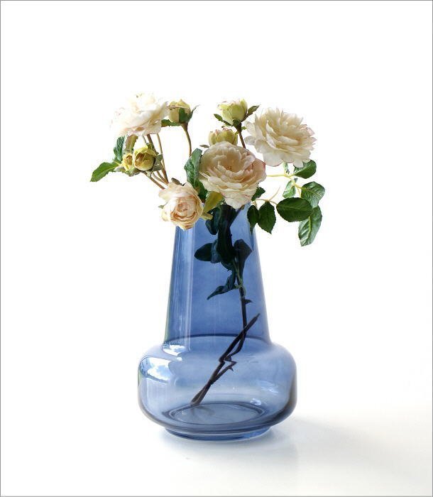 花瓶 フラワーベース おしゃれ ガラス 大きめ 花器 モダン ガラスベース ビッグガラスベース ブルー 送料無料(一部地域除く) aks7651_画像5