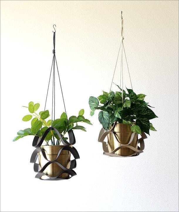  plan to hanger planter hanging ornament suspension tenabru. leather plan to hanger L [B color ] free shipping ( one part region excepting ) ksh7266b