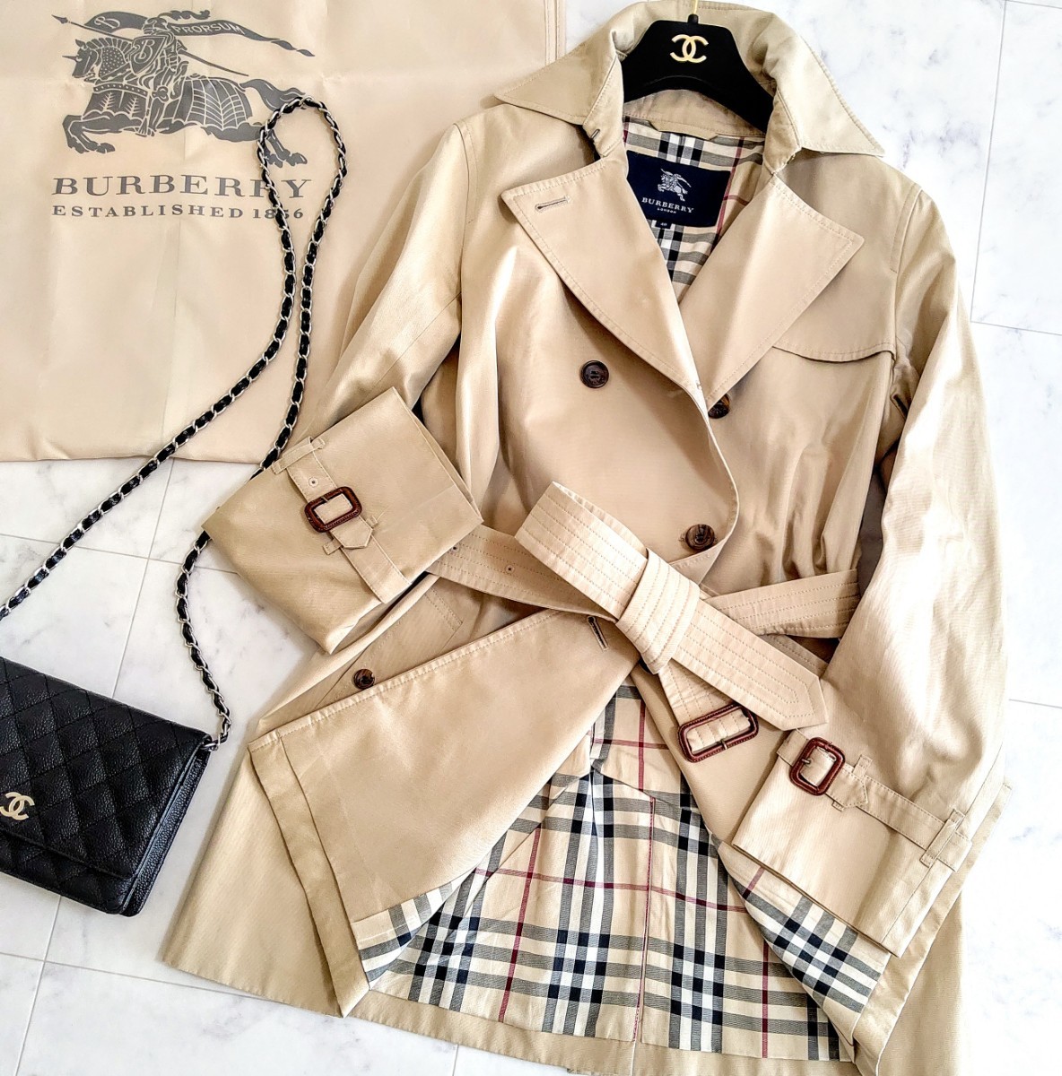 大きいサイズ 美品 BURBERRY バーバリーロンドン トレンチコート