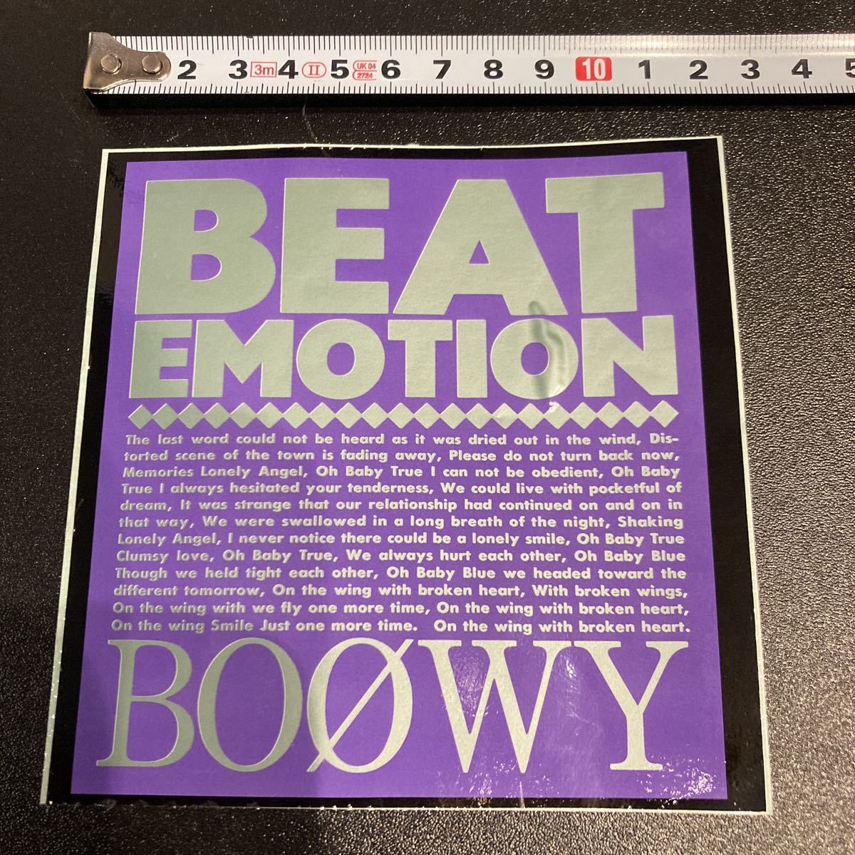 発売モデル BOOWY BEAT EMOTION ステッカー 大 氷室京介 布袋寅泰 veme.fi