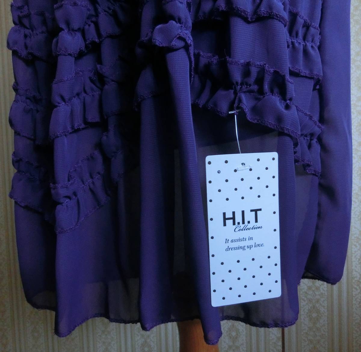 H.I.T collection party dress formal One-piece purple purple frill ribbon attaching tag equipped 