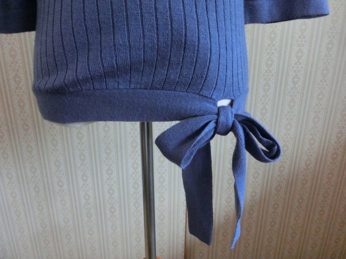 SPB ニットセーター　ブルー　裾リボン　Mサイズ_画像5