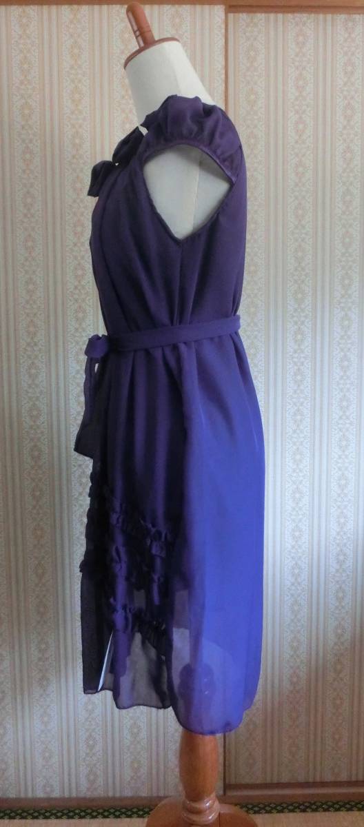 H.I.T collection party dress formal One-piece purple purple frill ribbon attaching tag equipped 