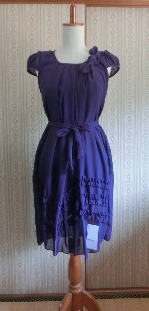 H.I.T collection party dress formal One-piece purple purple frill ribbon attaching tag equipped 