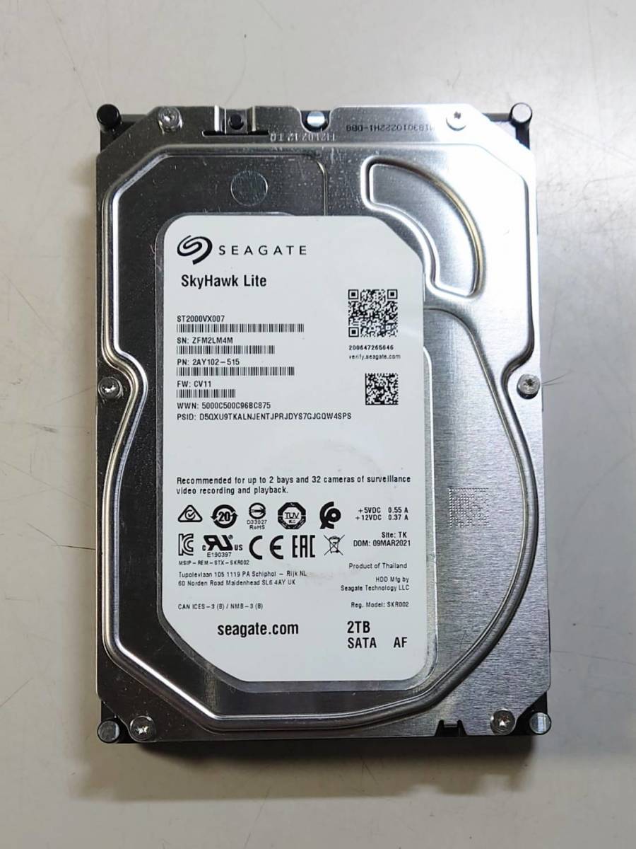 KN3418 【中古品】Seagate ST2000VX007 (使用時間/0時間) HDD 2TB _画像1