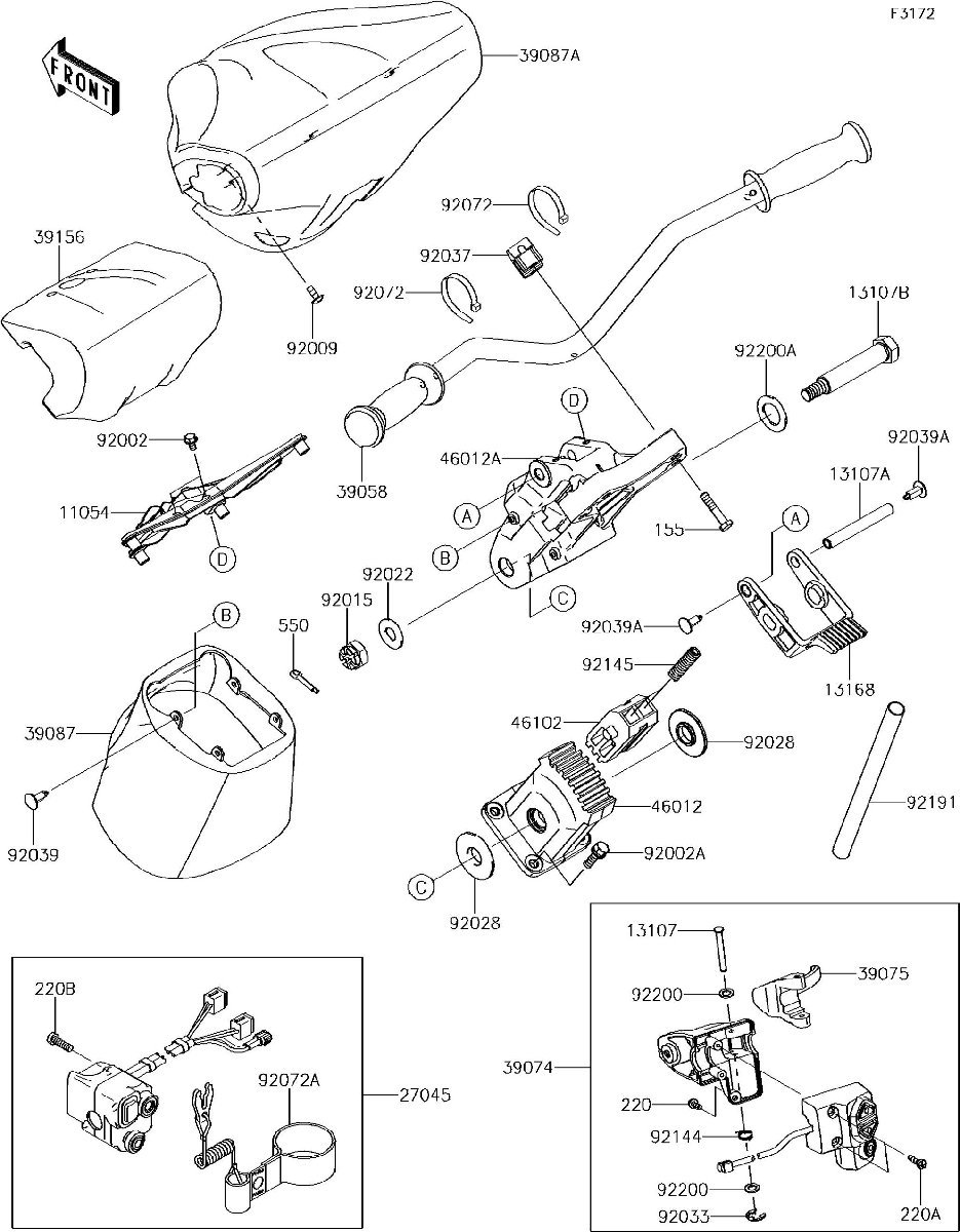 Kawasaki ULTRA310XSE'17 OEM section (Handlebar) parts Used [X2210-22]_画像3
