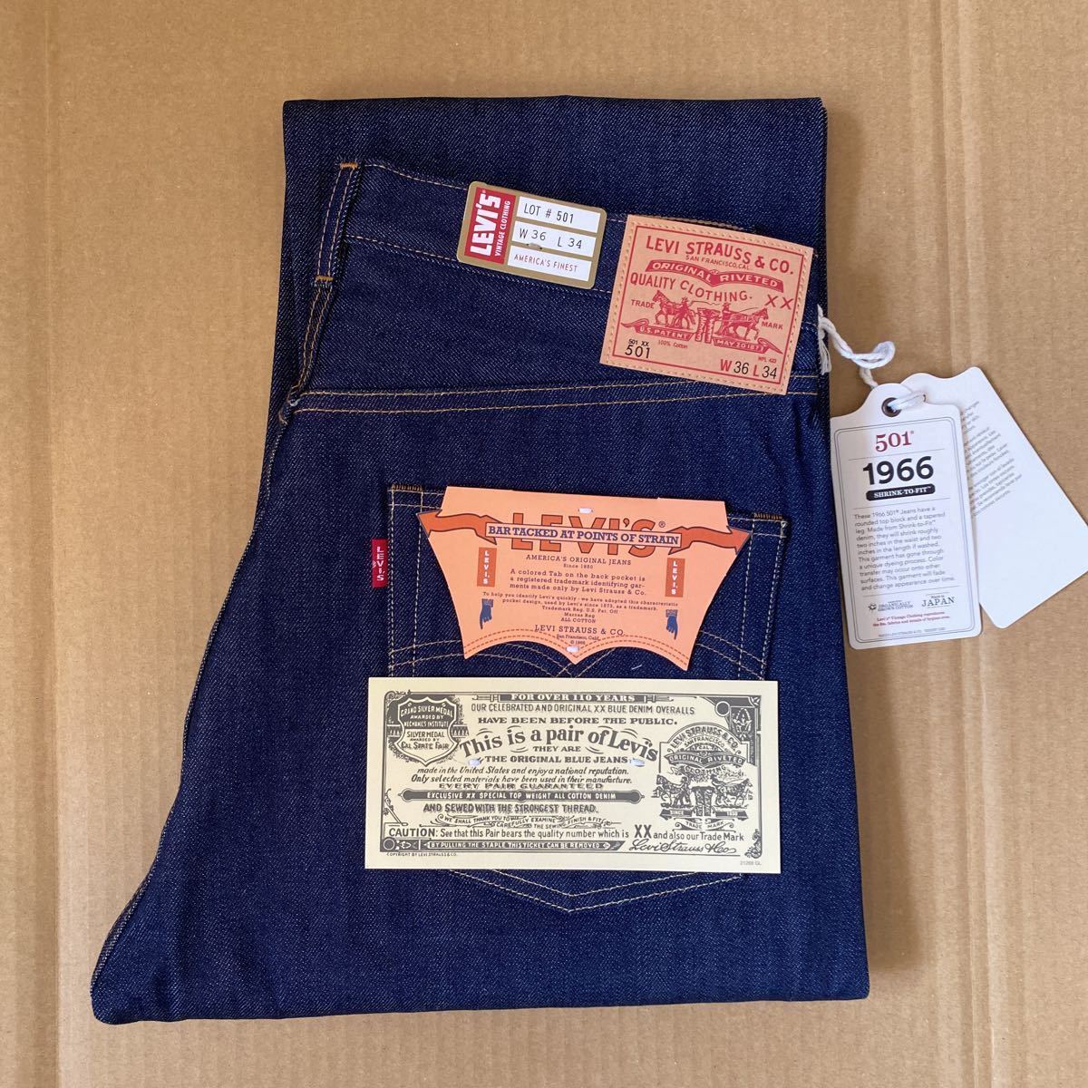 ウエスト】 売り切り 新品 復刻モデル リーバイス 501XX 1966モデル