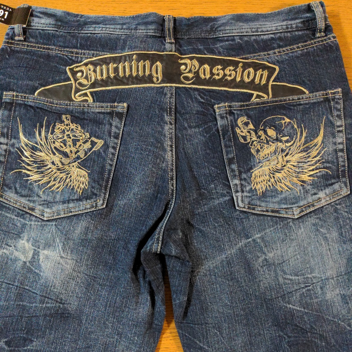 ☆新品☆Burning Passion☆ハーフパンツ☆L☆男性用☆ジーンズ・青色☆半ズボン☆No.554_画像9