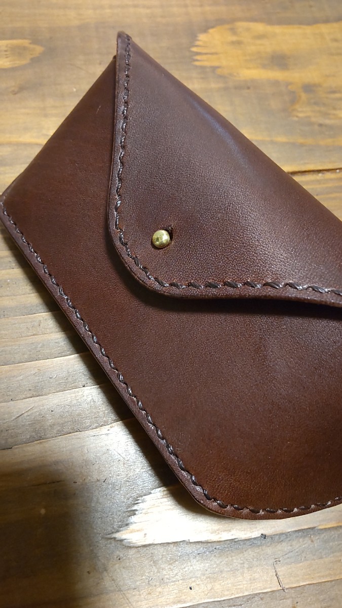  glasses case Tochigi saddle leather hand made leather craft *( chocolate color )*