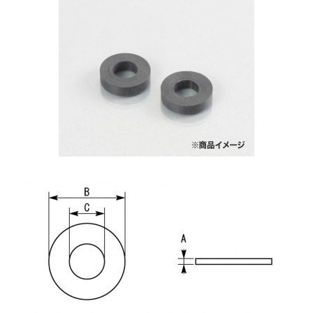 キタコ KITACO ラバーカラー（φ10用） φ10/26×5/2ヶ サイズ=A：5mm B：φ26 C：φ10.3 0900-094-09818_画像1