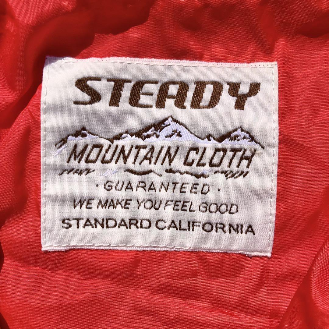 STANDARD CALIFORNIA スタンダードカリフォルニア STEADY MOUNTAIN CLOTH ハーフジップ ボタン留め ナイロンジャケット Lサイズ レッド 赤_画像9