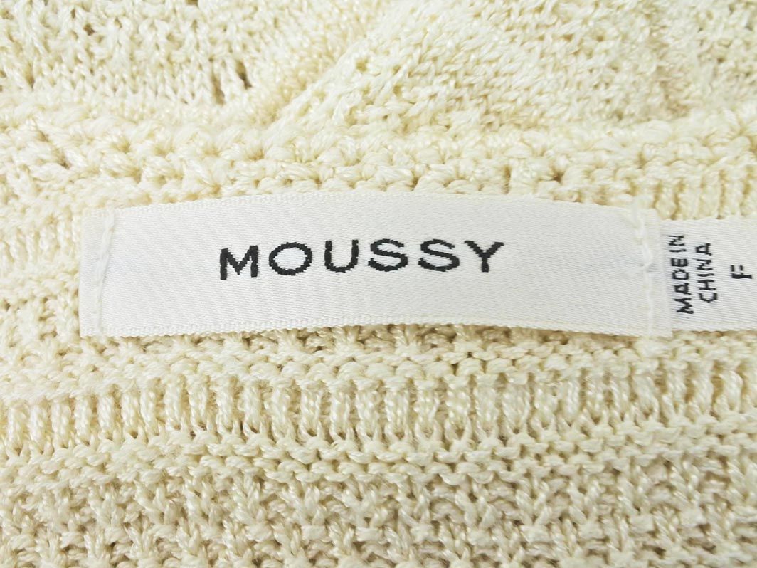 MOUSSY Moussy V neck k Rossi . braided knitted the best sizeF/ ivory #* * dca8 lady's 