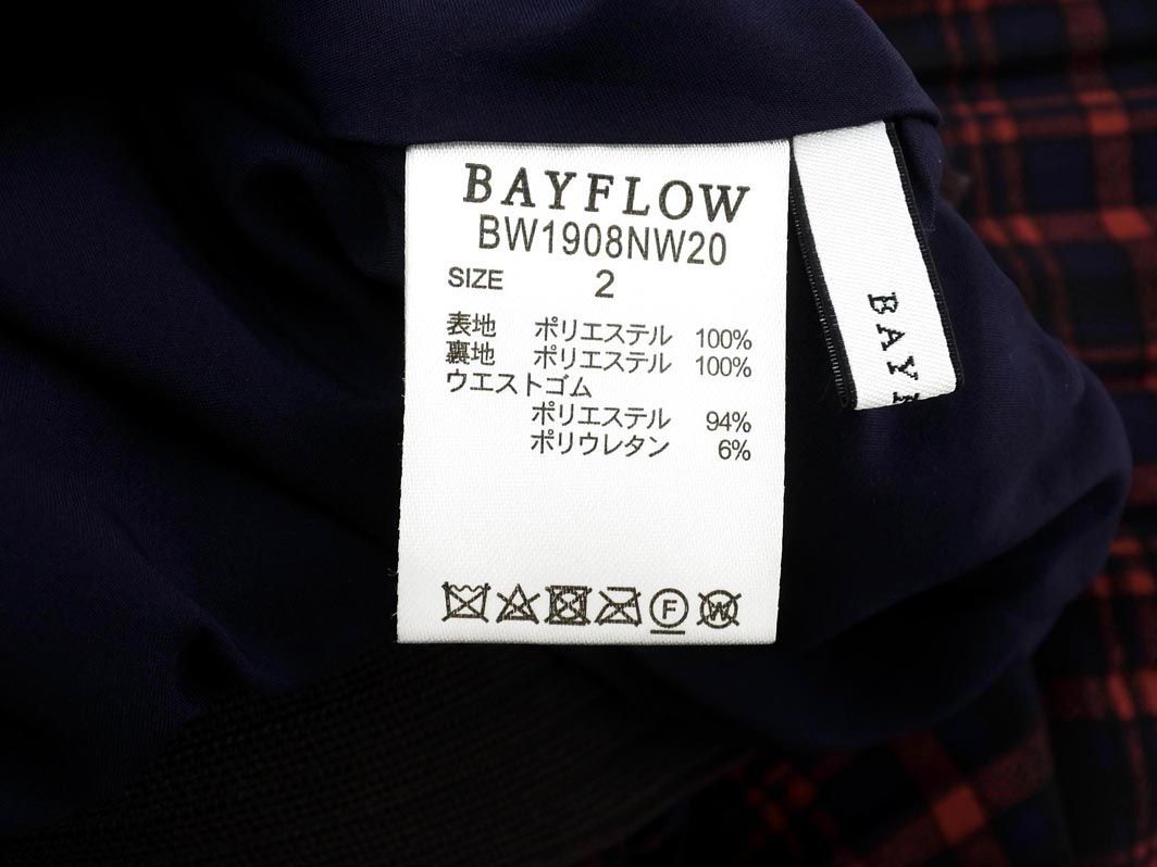 BAYFLOW ベイフロー チェック プリーツ スカート size2/紺ｘ赤 ■■ ☆ dcc2 レディース_画像6