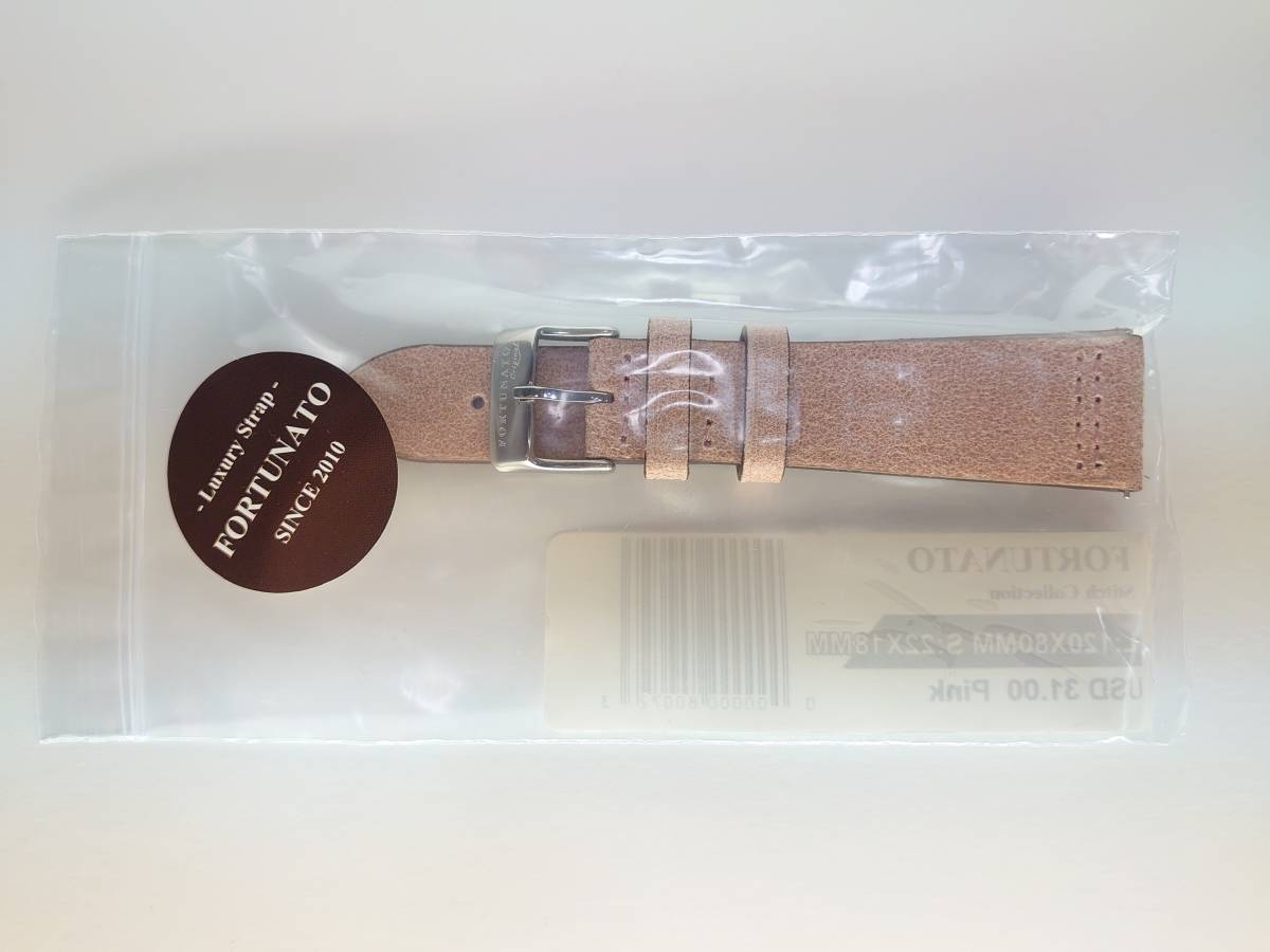 腕時計 ベルト 革製 レザー FORTUNATO 腕時計用ベルト 時計用バンド ピンク_画像5