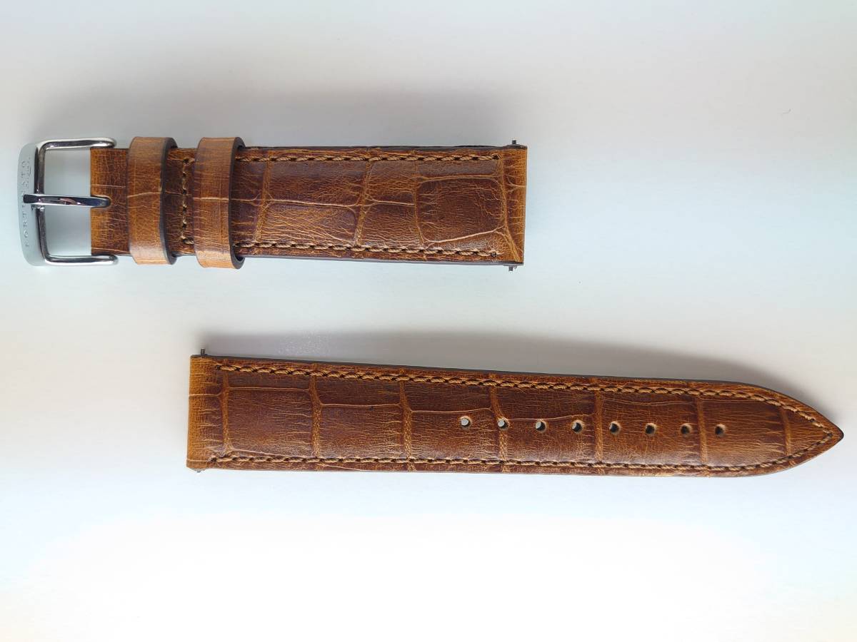 FORTUNATO 香港ブランド 腕時計ベルト イタリアンレザー 取り付け幅２０ｍｍ 革製 淡い茶色 Tan 腕時計用ベルト 時計用バンドの画像3
