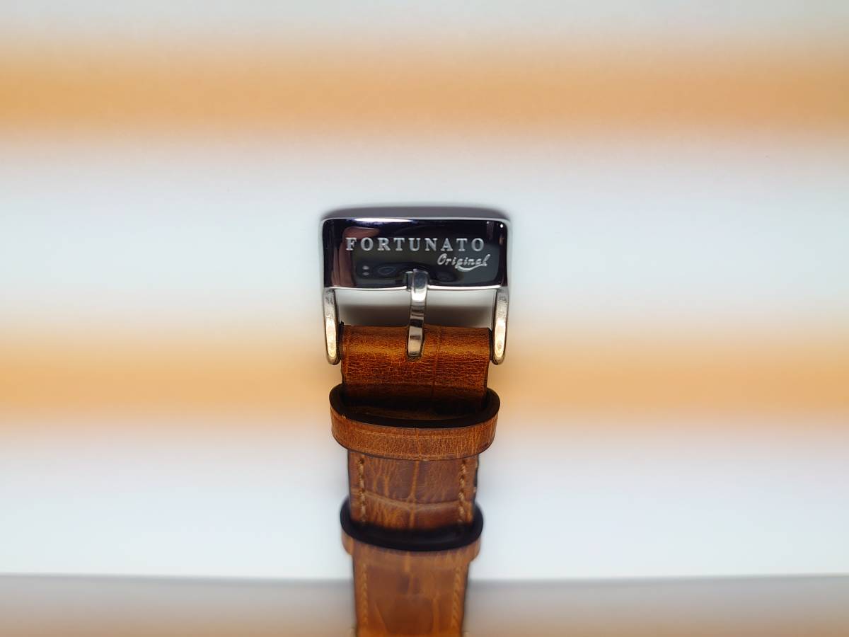 FORTUNATO 香港ブランド 腕時計ベルト イタリアンレザー 取り付け幅２０ｍｍ 革製 淡い茶色 Tan 腕時計用ベルト 時計用バンドの画像4
