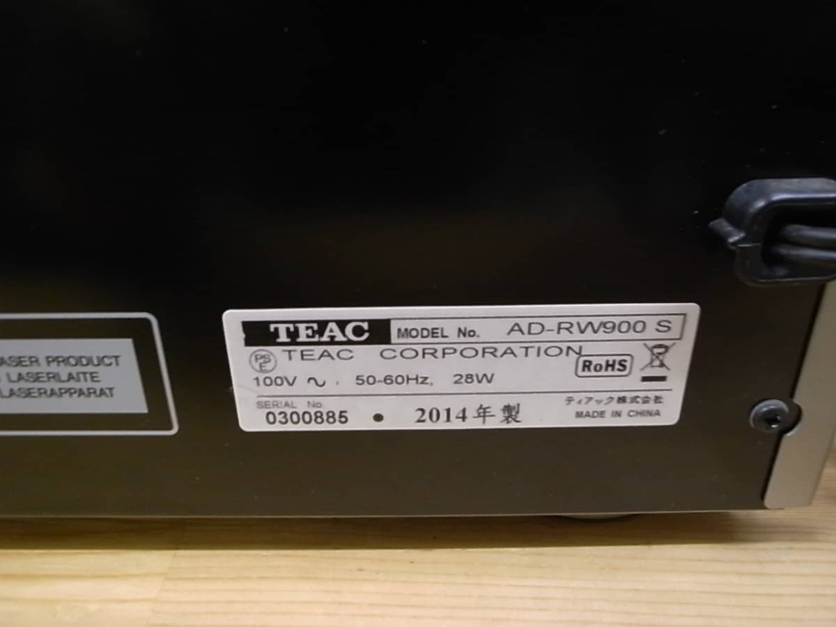 【ジャンク品】 TEAC AD-RW900-S CDレコーダー/カセットデッキ_画像9