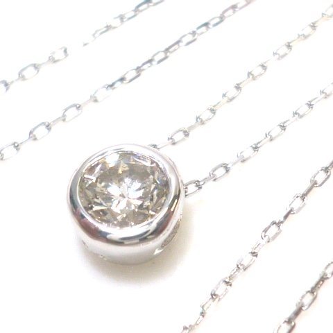 J◇K18WG デクーヴェルト 1粒ダイヤ ネックレス ダイヤモンド 0.2ct ホワイトゴールド 18金 ペンダント 2020年購入 箱付 DECOUVERTE_画像1