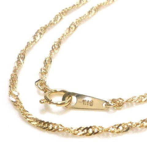 J◇K18【新品仕上済】スクリューチェーン ロング ネックレス 60cm イエローゴールド 18金 Yellow Gold Screw chain necklace【ネコポスOK】