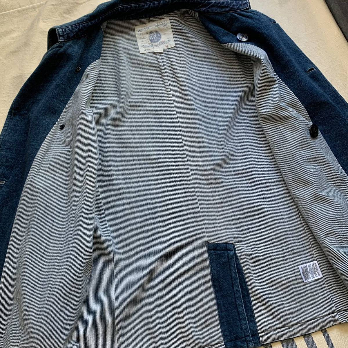 [希少2007製] RRL INDIGO SWEAT PEA COAT インディゴ スエット コート SIZE M_画像6