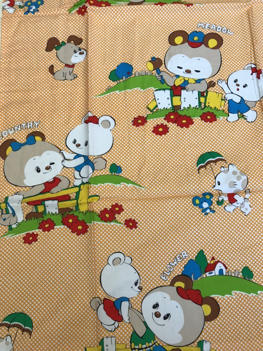  on quilt sheet 1 sheets only! rare new goods unused Showa Retro pop cotton 100% cloth cloth is gire old cloth baby hand made birth preparation newborn baby 1