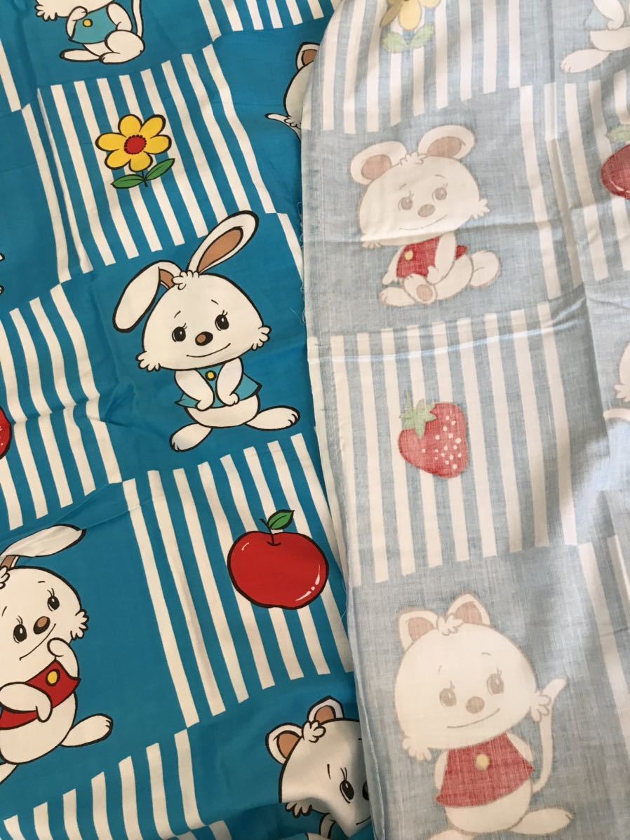  on quilt sheet 1 sheets only! rare new goods unused Showa Retro pop cotton 100% cloth cloth is gire old cloth baby hand made birth preparation newborn baby 3