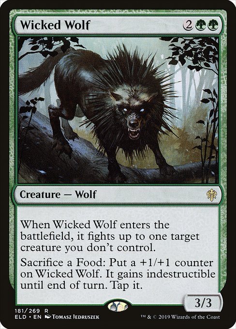 MTG ■緑/英語版■ 《意地悪な狼/Wicked Wolf》エルドレインの王権 ELD 　_画像1