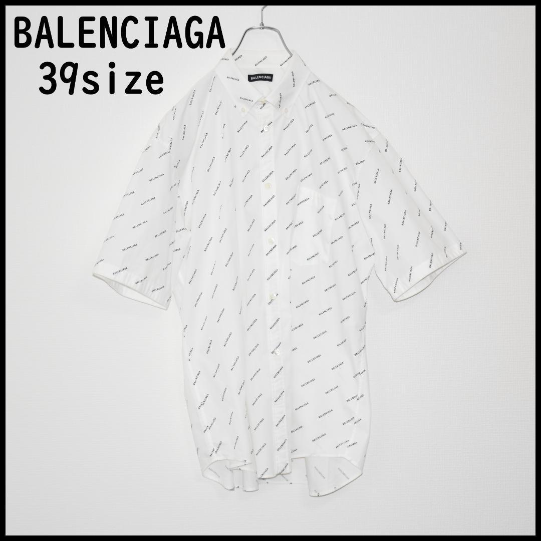 BALENCIAGA バレンシアガ 19AW ロゴ総柄 ビッグシャツ