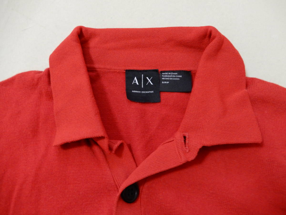 AX アルマーニエクスチェンジ 赤 半袖 ポロシャツ S（123）_画像3