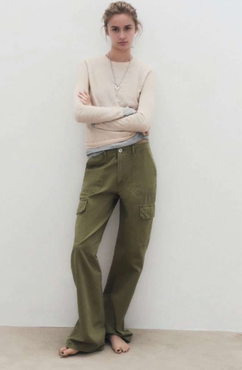ZARA ハイライズストレートカーゴパンツ - パンツ ZARA ハイライズストレートカーゴパンツ - パンツ