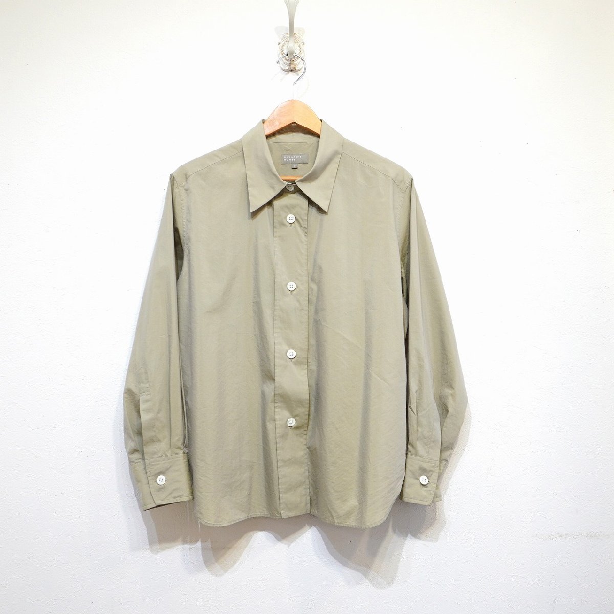 MARGARET HOWELL (Ⅲ)　21ss シルク混シャツ　WASHED COTTON SILK 5781153013 マーガレットハウエル レディース H3-31_画像1