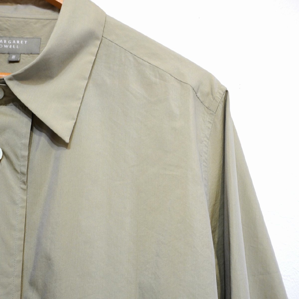 MARGARET HOWELL (Ⅲ)　21ss シルク混シャツ　WASHED COTTON SILK 5781153013 マーガレットハウエル レディース H3-31_画像4