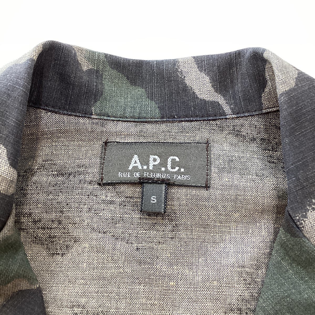 A.P.C. アーペーセー カモフラ 迷彩 ミリタリー ジャケット サイズS メンズ Hs3-60_画像3