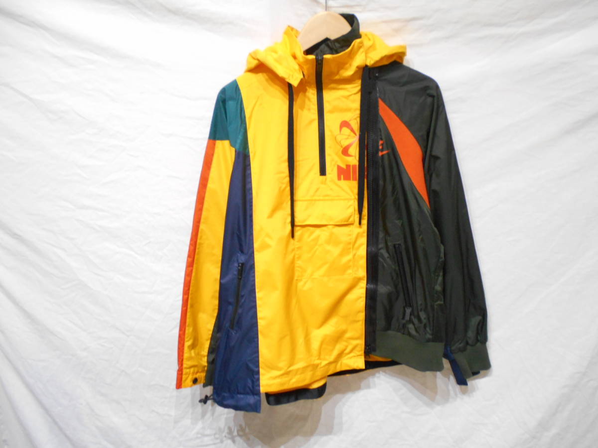 【美品】 Nike NikeLab × Sacai ナイキ サカイ 再構築 ダブルジップ ナイロン ジャケット Double-Zip Jacket CD6297-739 Sサイズ イエロー_画像1