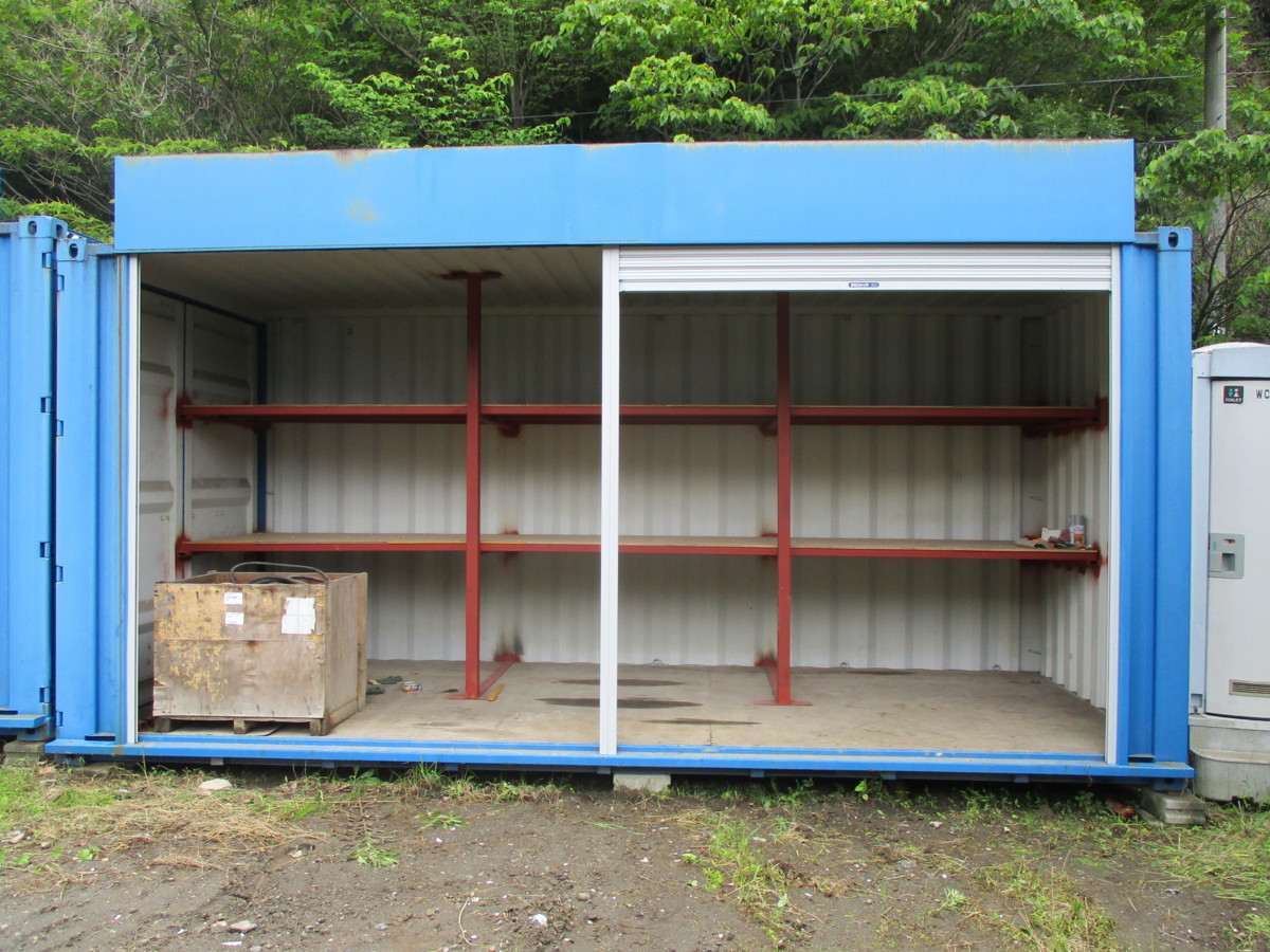 [. height ] new old goods. freight container.20 feet. new goods shutter.2 step heavy load. angle pie ( new goods work made )) for searching. log-house. prefab. warehouse. single tube. safety steel sheet 