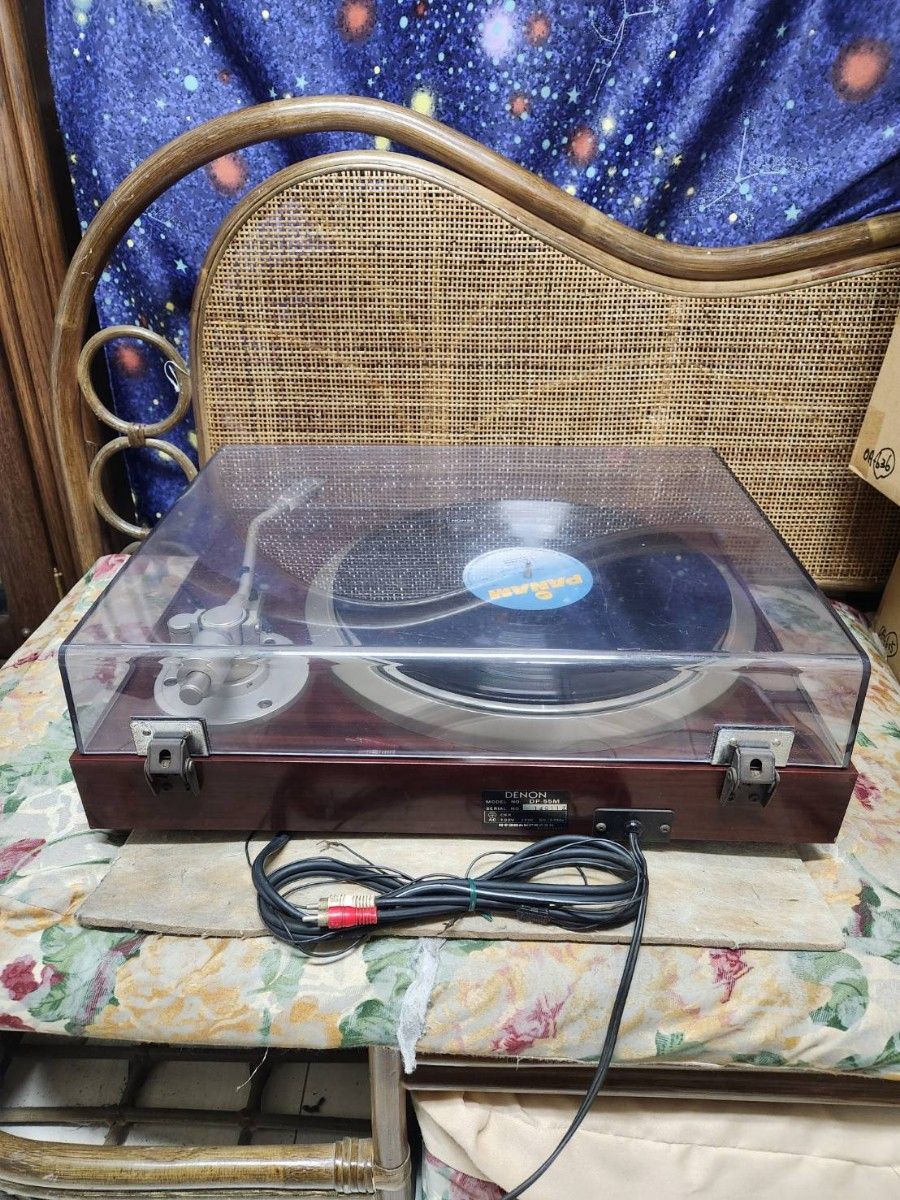 レストア超美品!新品カートリッジ付!DENONレコードプレーヤーDP-55M