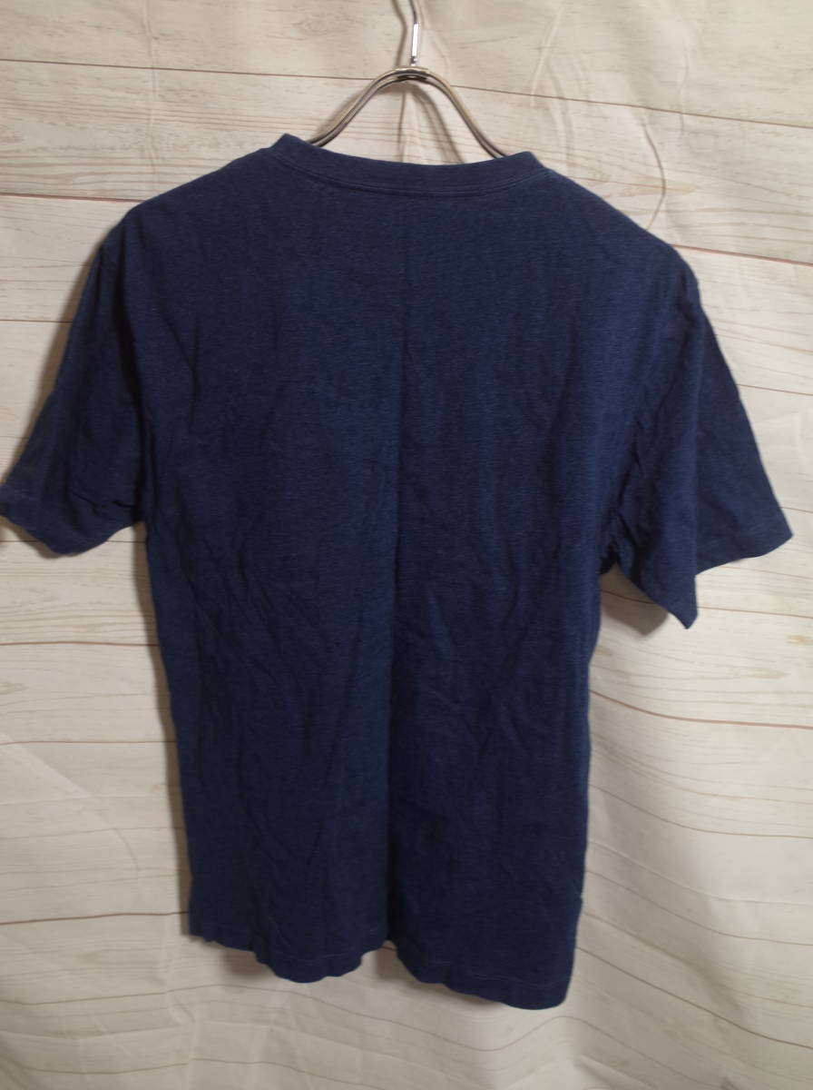 メンズ pg371 graniph グラニフ 藍染め インディゴ パッチワーク 半袖 Tシャツ S 紺_画像2