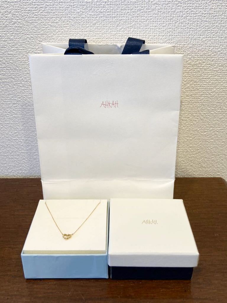  новый товар стандартный товар AHKAH Ahkah колье k18 бриллиант Heart коробка бумажный пакет лента подарок diamond подарок бриллиант подарок 
