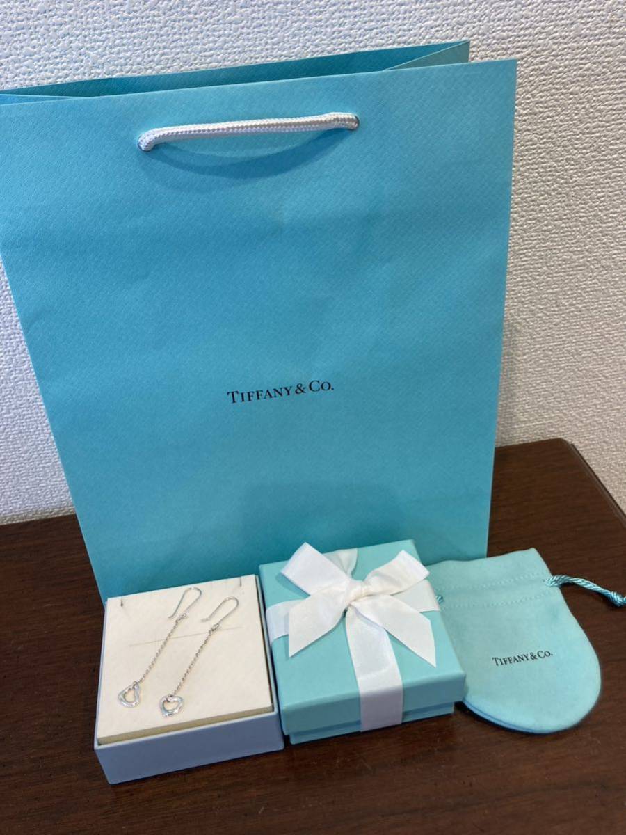 新品 正規品 ティファニー tiffany&co ピアス オープンハート シルバー ケース巾着紙袋リボン　プレゼント ハート ロングピアス_画像4