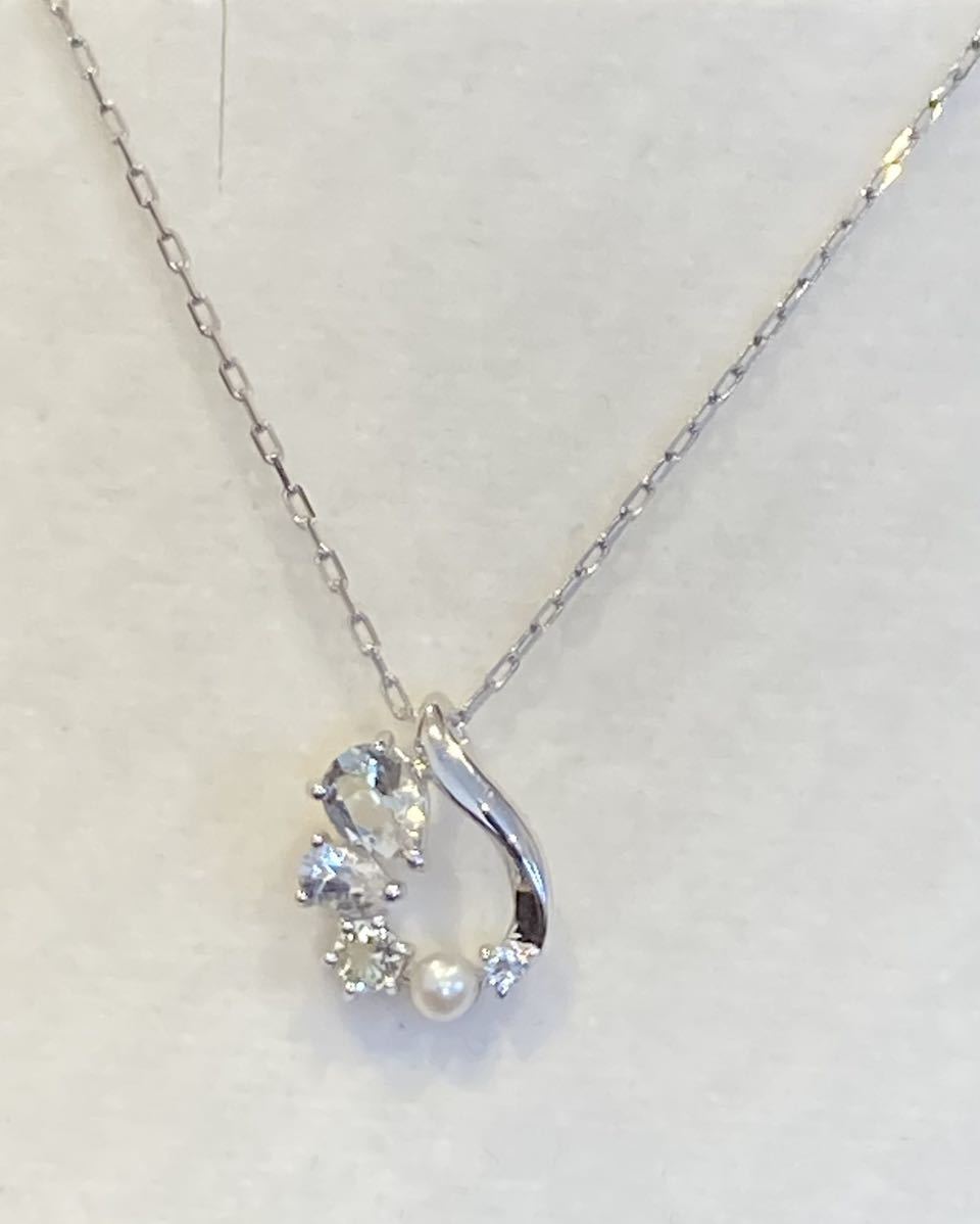 新品 正規品 4℃ ヨンドシー ネックレス 大粒 ダイヤモンド アクア