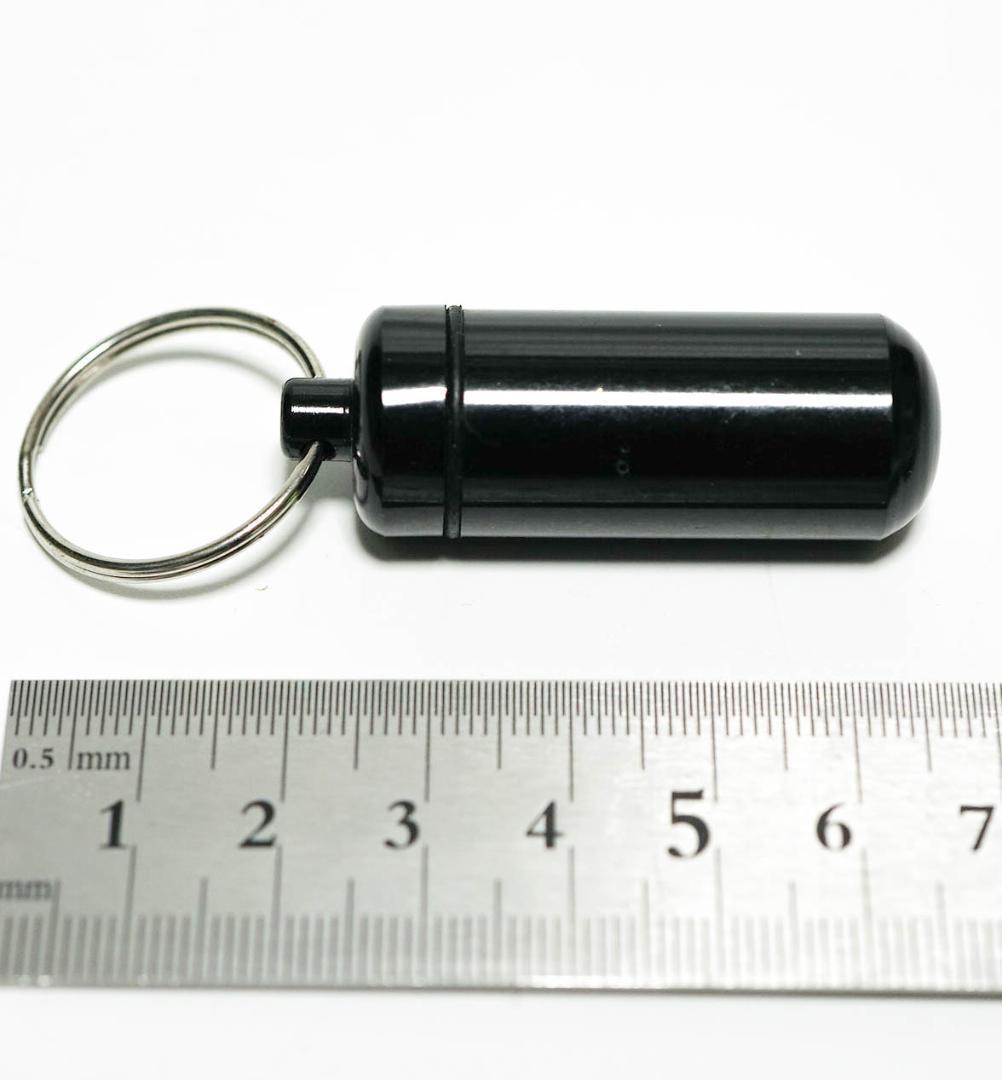  pill case key holder black black metal key ring 6 piece [ actual article or goods photographing ]
