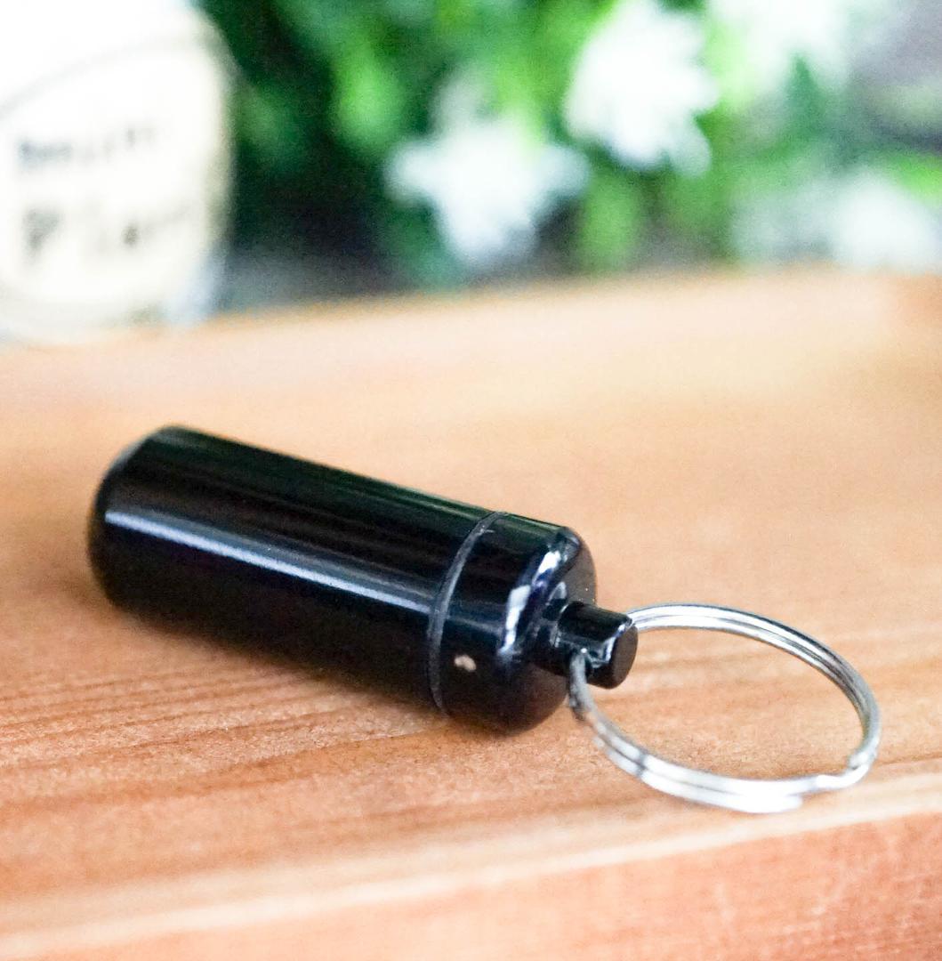  pill case key holder black black metal key ring 6 piece [ actual article or goods photographing ]