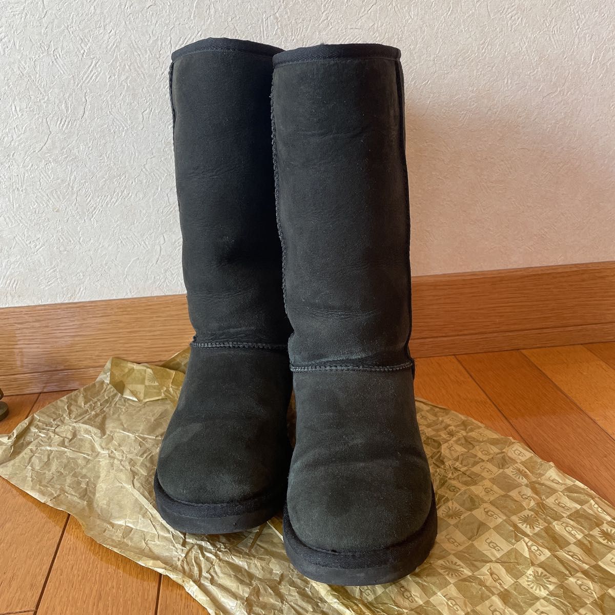 UGG アグ ウルトラミニ フリンジ 黒 ブラック 25cm US8 - 靴