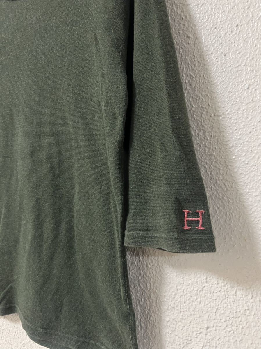 ハリウッドランチマーケット HRM ストレッチ コットン フライス 5分袖 Tシャツ_画像3