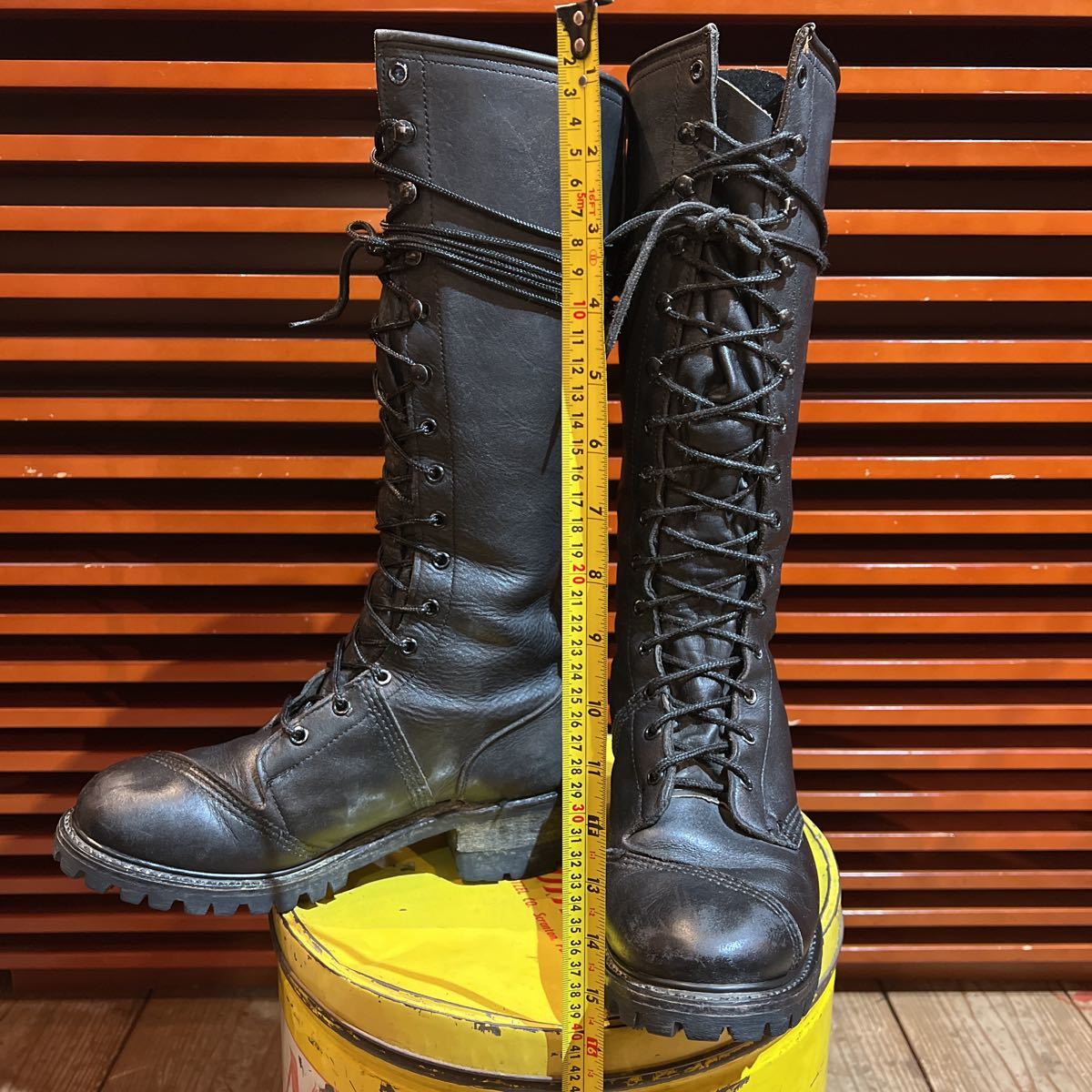 【予約受付中】 フライ　フライブーツ　FRYE boots ハイライナー　ラインマン　15ホール ブーツ　レースアップブーツ 26.0cm